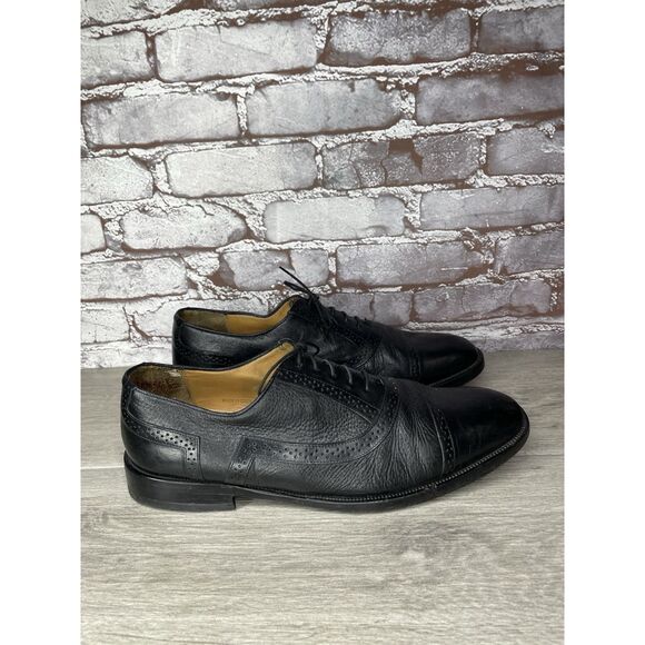 Mezlan Marque Black Leather Deerskin Cap Toe Brogue Oxfords Men Sz 11M US/44EU main image 15